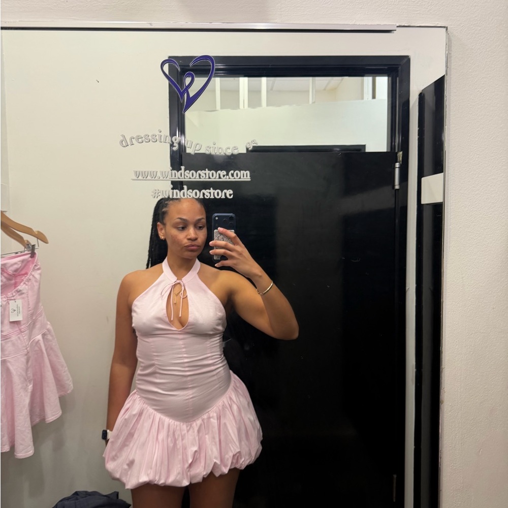 Zara Light Pink Halter Mini Dress